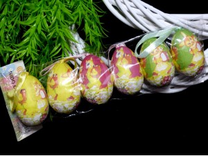 Великодній декор "Яйця з малюнком", мікс 6шт